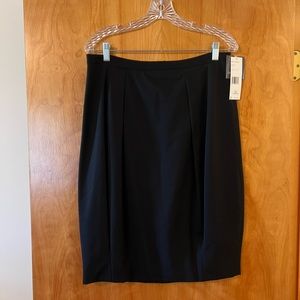 Lafayette 148 New York Italian Stretch Virgin Wool Blend Skirt Black NWT Size 10